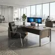 Executive Leather Office Chair with Sled Base - 4