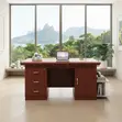 120cm Modern Mahogany Home Office Desk - Red - 1