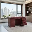120cm Modern Mahogany Home Office Desk - Red - 2