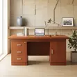 120cm Modern Mahogany Home Office Desk - Red - 3