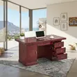 120cm Modern Mahogany Home Office Desk - Red - 5
