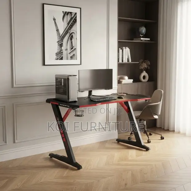 Ergonomic Studio Black Gaming Desk - 1