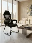 Black Mesh Home Office Sled Office Chairs - 2