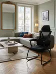 Black Mesh Home Office Sled Office Chairs - 3