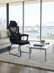 Black Mesh Home Office Sled Office Chairs - 4