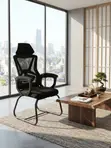 Black Mesh Home Office Sled Office Chairs - 5