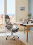 Fabric Modern Office Chair with Foldable Footrest - 3