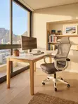 Fabric Modern Office Chair with Foldable Footrest - 4