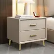 Modern Bedside Table with 2 Drawers - Gray - 2