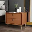 Modern Bedside Table with 2 Drawers - Gray - 4