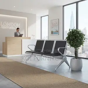 Modern 3-Seater Leather Reception Bench