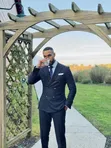 Men's Double Breasted Suit - Coffee Brown - 2