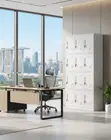 Modern Gray 12-Drawer Lockable Office Cabinet - 1