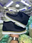 Clarks Wallabies High Cut Black White Leather Shoes - 1