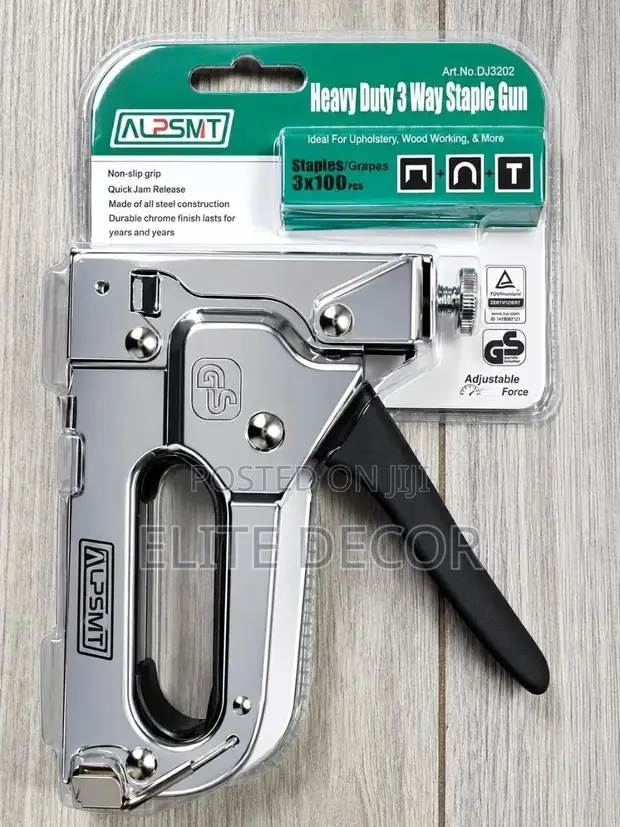 Heavy Duty 3-Way Staple Gun - Manual Stapler - 1
