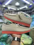 Clarks Wallabees Suede Grey Orange Gum Sole Leather Shoes - 2