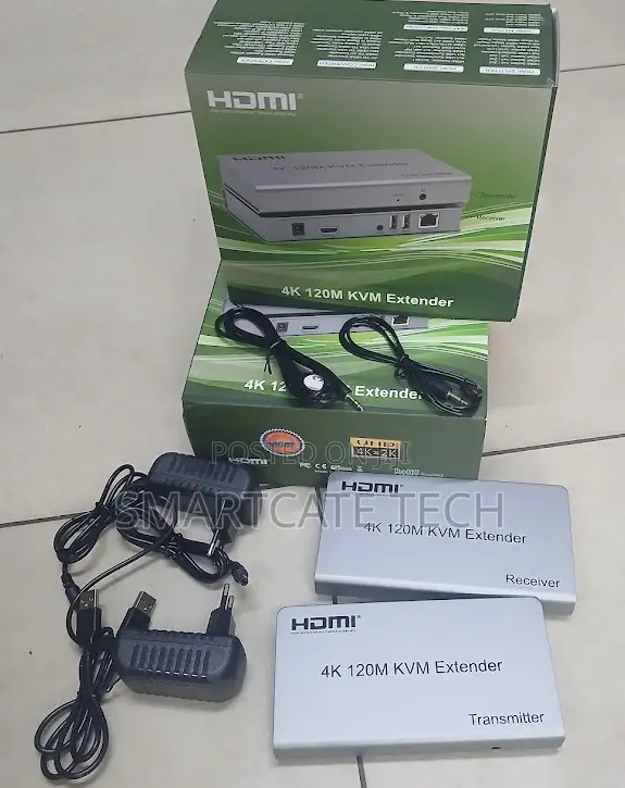 HDMI USB KVM Extender 120M - 4K, Cat5e/6, Plug-and-Play - 1