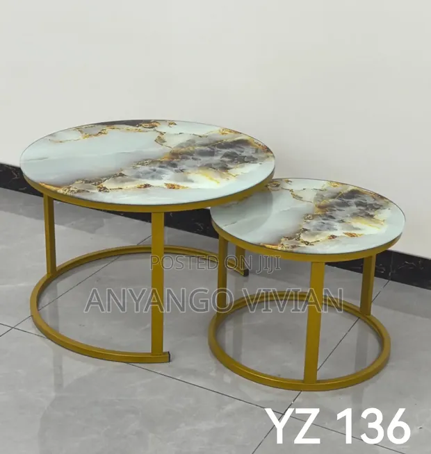 Brand New Marble Glass Coffee Table - 1