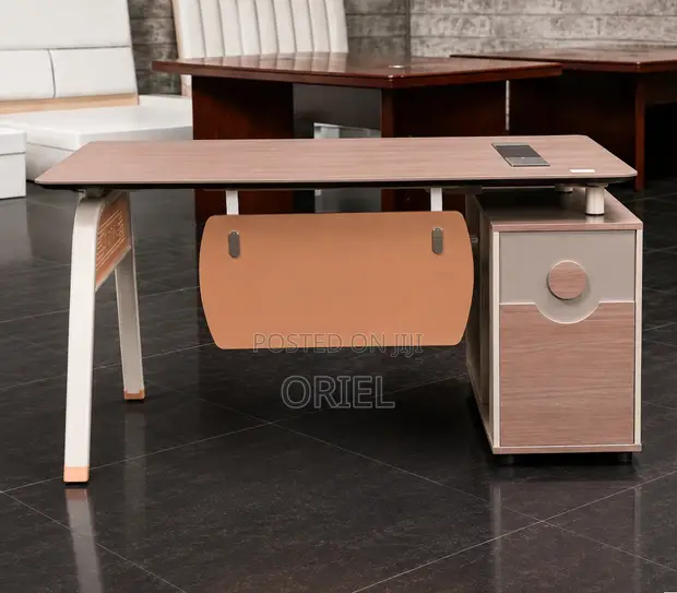 1.6m L-Shaped Office Desk - Brown - 1