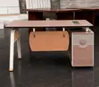 1.6m L-Shaped Office Desk - Brown - 1