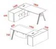 1.6m L-Shaped Office Desk - Brown - 3