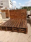 Rustic Pallet Bed Frame with Headboard - 2