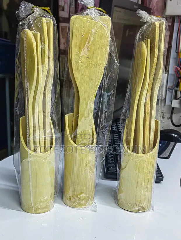 5pc Bamboo Mwiko Cooking Set - 1