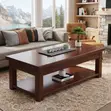 Polished Mahogany Executive Coffee Table - 3