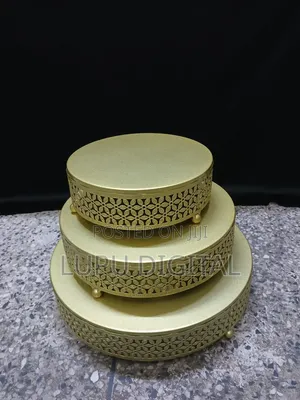 3-Piece Gold Cake Stands (25/30/35cm)