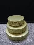 3-Piece Gold Cake Stands (25/30/35cm) - 1