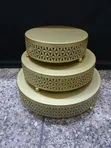 3-Piece Gold Cake Stands (25/30/35cm) - 4