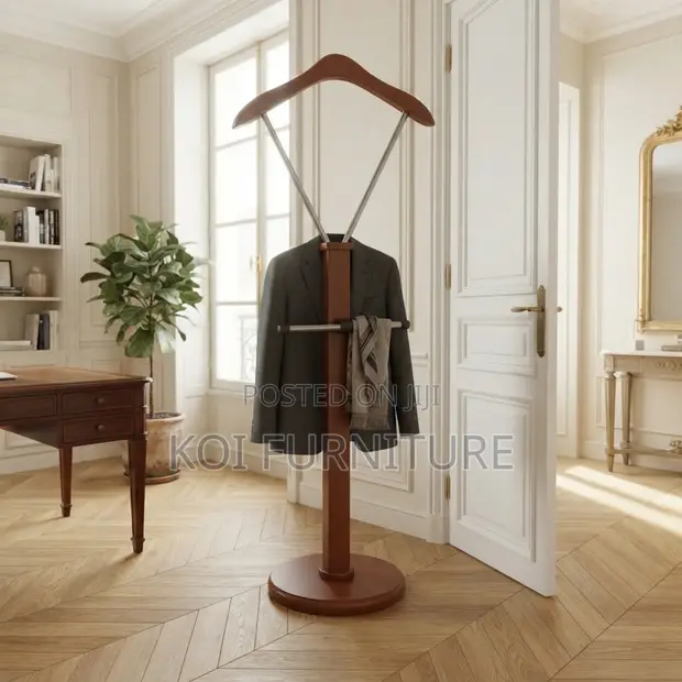 Executive Long Mahogany Finished Coat Hangers - 1