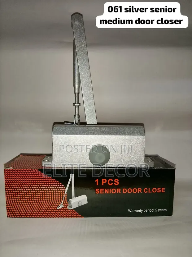 061 Silver Hydraulic Door Closer - Adjustable Automatic Closing - 1