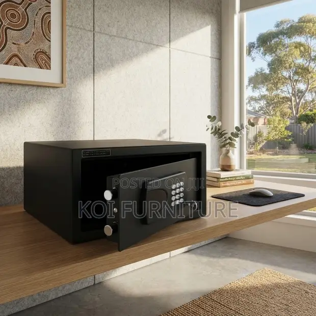 Black Metallic Home Office Cash Box Safe - 1