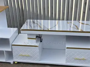 TV Stand with LED Lights and Flower Decor Stand