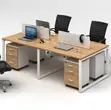 4-Way Modern Workstation yenye Msingi wa Chuma - 4