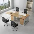 4-Way Modern Workstation yenye Msingi wa Chuma - 5