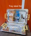 3-Piece Metallic Tray Set - 2