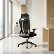Black High-Back Ergonomic Office Chair with Headrest - 1