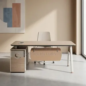 Modern Executive Office Desk with Storage