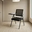 Foldable Mesh Training Chair with Writing Pad - Black - 2