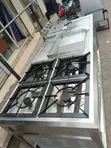 Commercial 4-Burner Gas Cooker with Griddle & Double Electric Fryer - 1