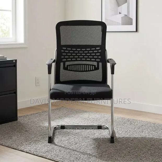Mid-Back Mesh Visitors Chair - Black - 1