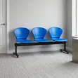 3-Seater Blue Plastic Waiting Bench - 2
