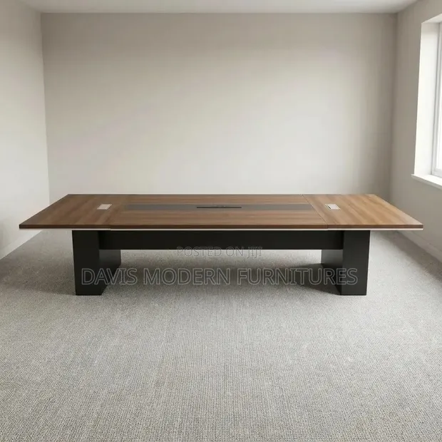 10-Seater Modern Boardroom Conference Table - Walnut Brown - 1