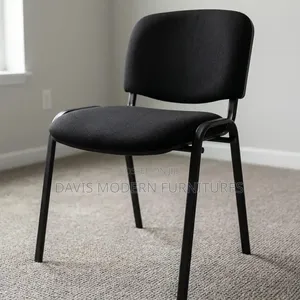 Black Fabric Stackable Office Visitor Chairs