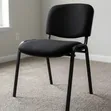 Black Fabric Stackable Office Visitor Chairs - 1