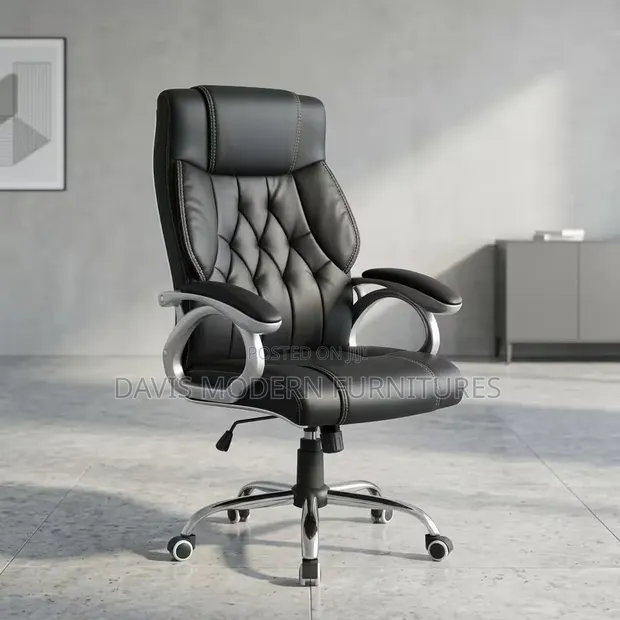 Executive High-Back Leather Office Chair - 1