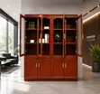 3-Door Mahogany Storage Cabinet - 2