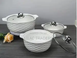 Set of 3 White Soup Pots JMC